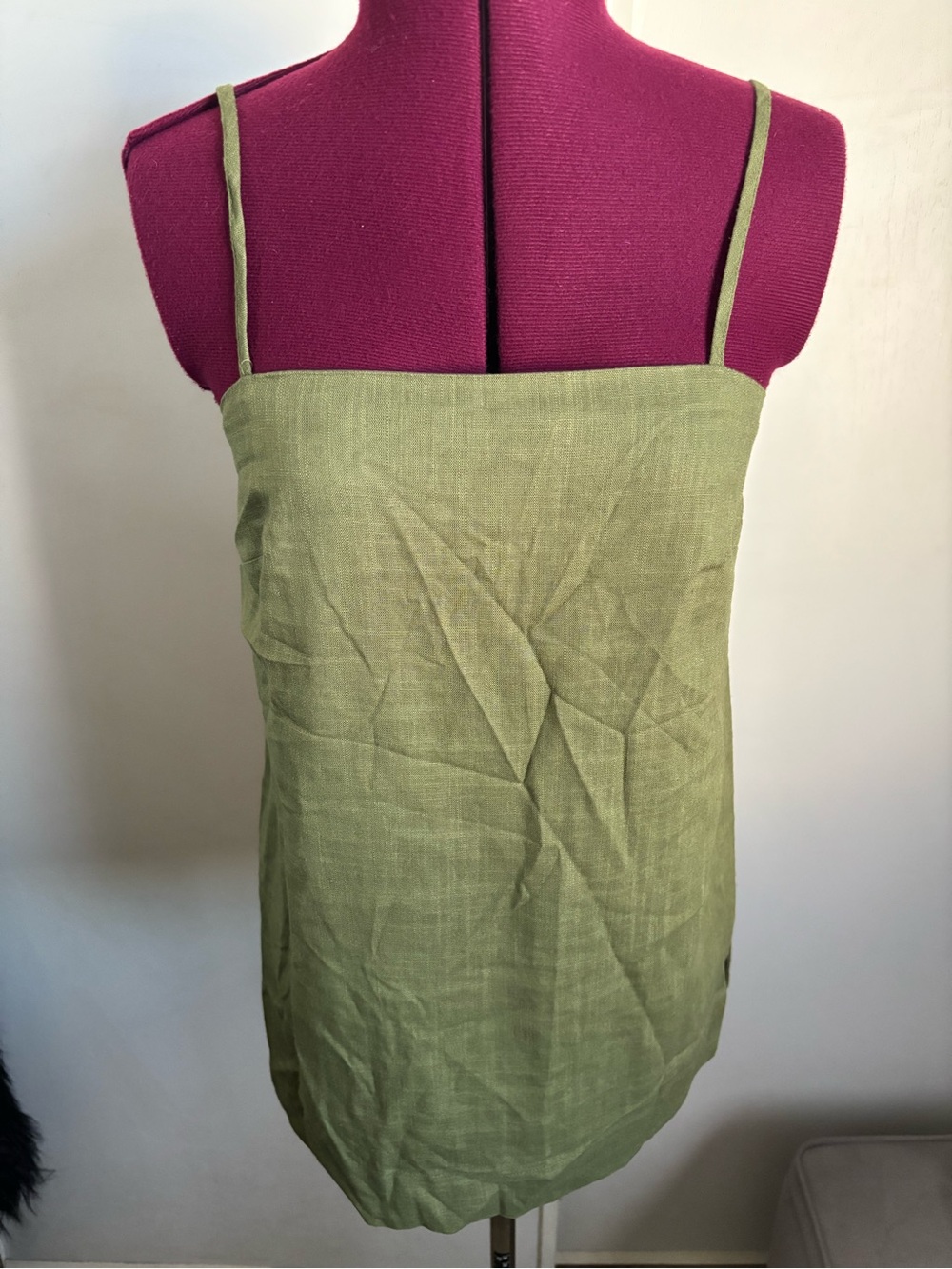 NWT House of Harlow Olive Green Linen Blend Womens Top, with open sides, Size XS